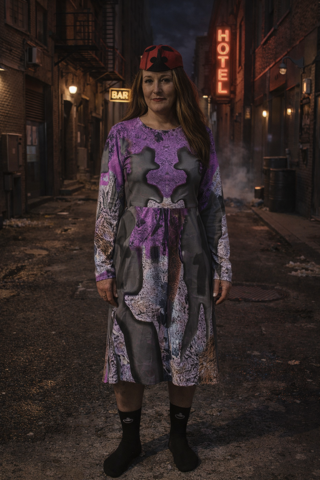 Mystical Refuse Long Sleeve Midi Dress